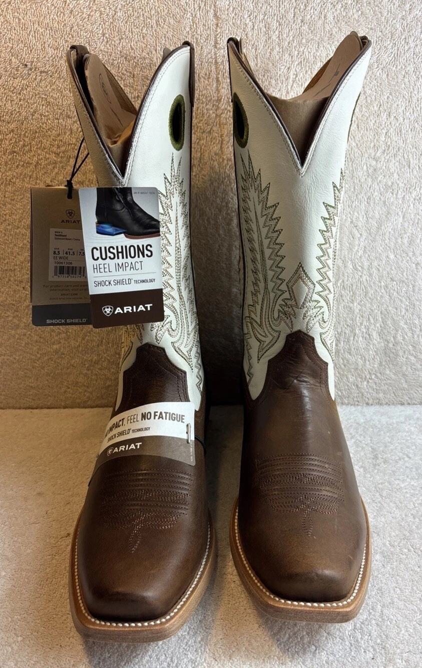 Mens Ariat Southland Western Boots Brown Cowboy Ranch 8.5 EE